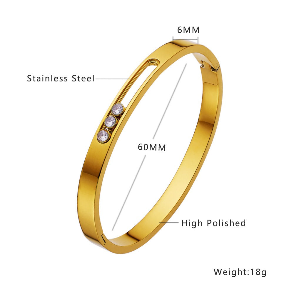 Bracelet zircon polyvalent, acier inoxydable