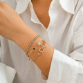 Bracelet chaîne cœur en 8, zircon