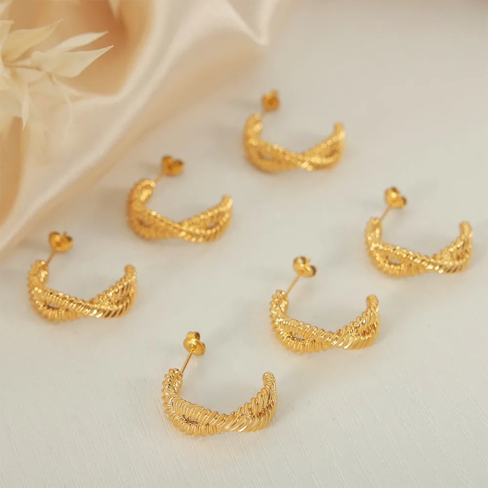 Puces d'oreilles géométriques, acier titane