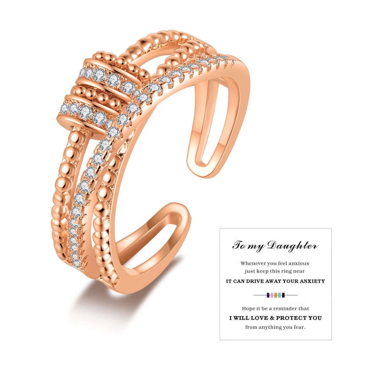 Bague rotative anti-stress, style japonais