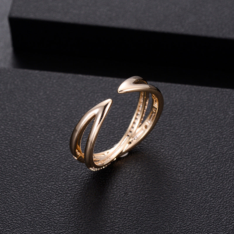 Bague ronde rétro, design épuré