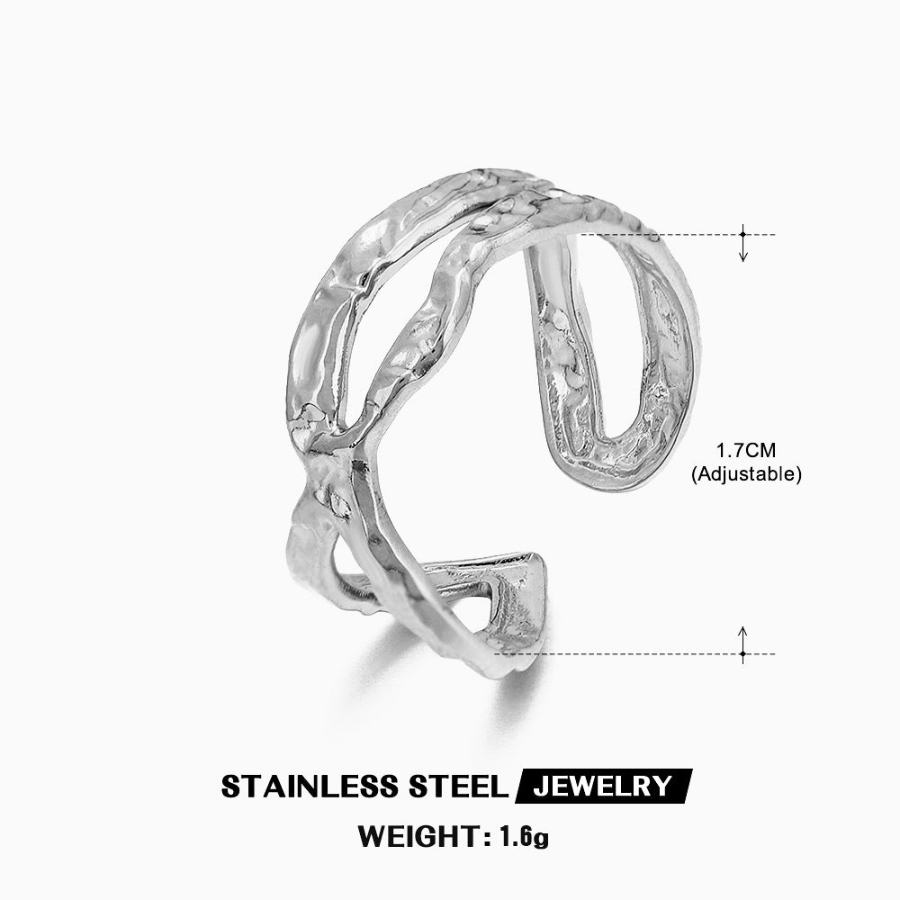 Bague ouverte croix, ligne simple, style européen