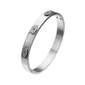Bracelet œil protecteur zircon, acier inoxydable