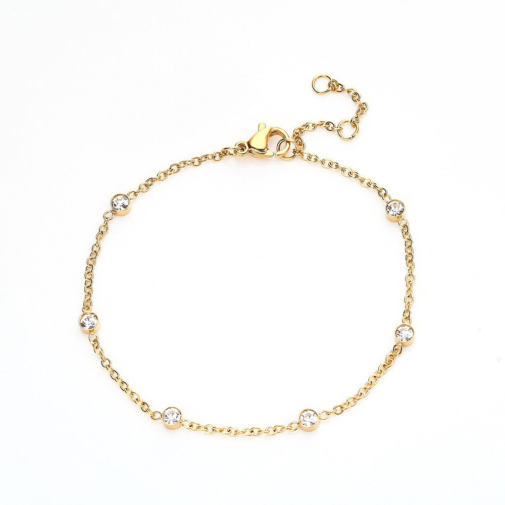 Bracelet zircon, acier inoxydable