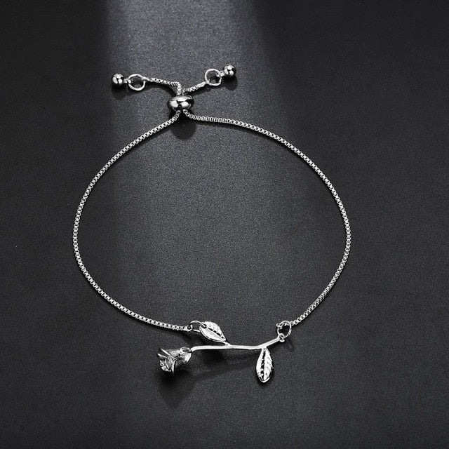 Bracelet infini cristal ajustable, argenté