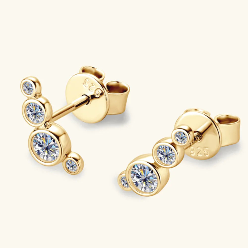 Puces d'oreilles moissanite, argent 925