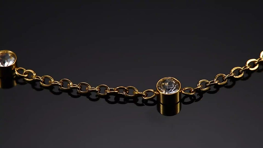 Bracelet zircon, acier inoxydable