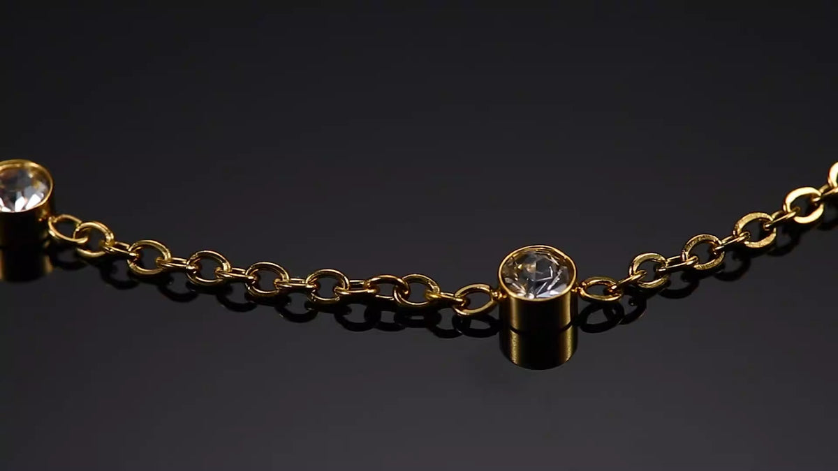 Bracelet zircon, acier inoxydable