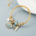 Bracelet pendentif œil protecteur, plaqué or
