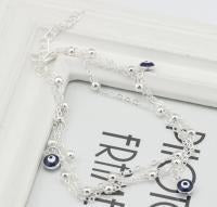 Bracelet de cheville pendentif perle et œil protecteur