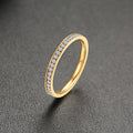 Bague simple sertie zircon, acier inoxydable