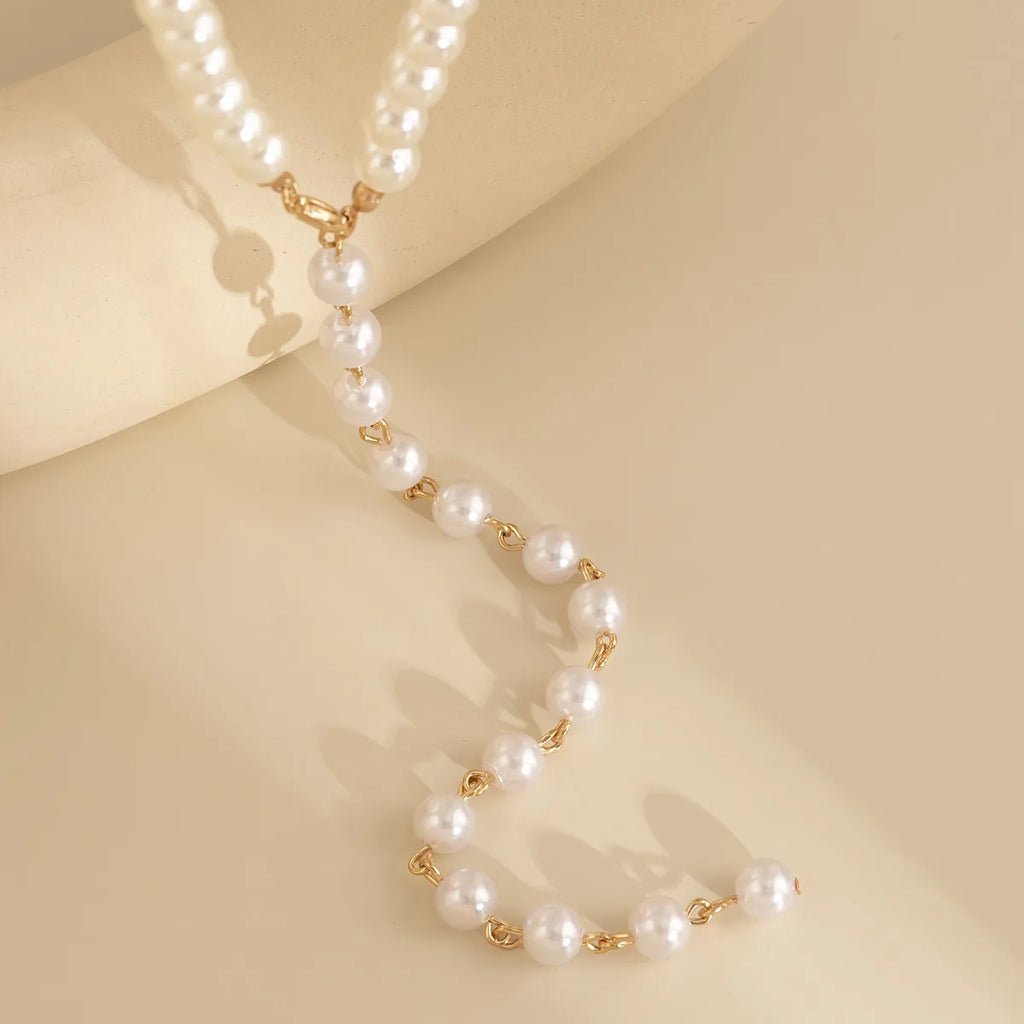 Collier long frangé perles, style rétro