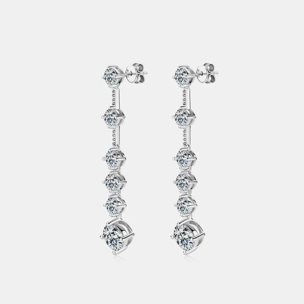 Boucles d'oreilles moissanite 4 carats, style élégant