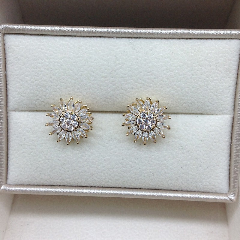 Set de bagues tournesol rotatives, zircon
