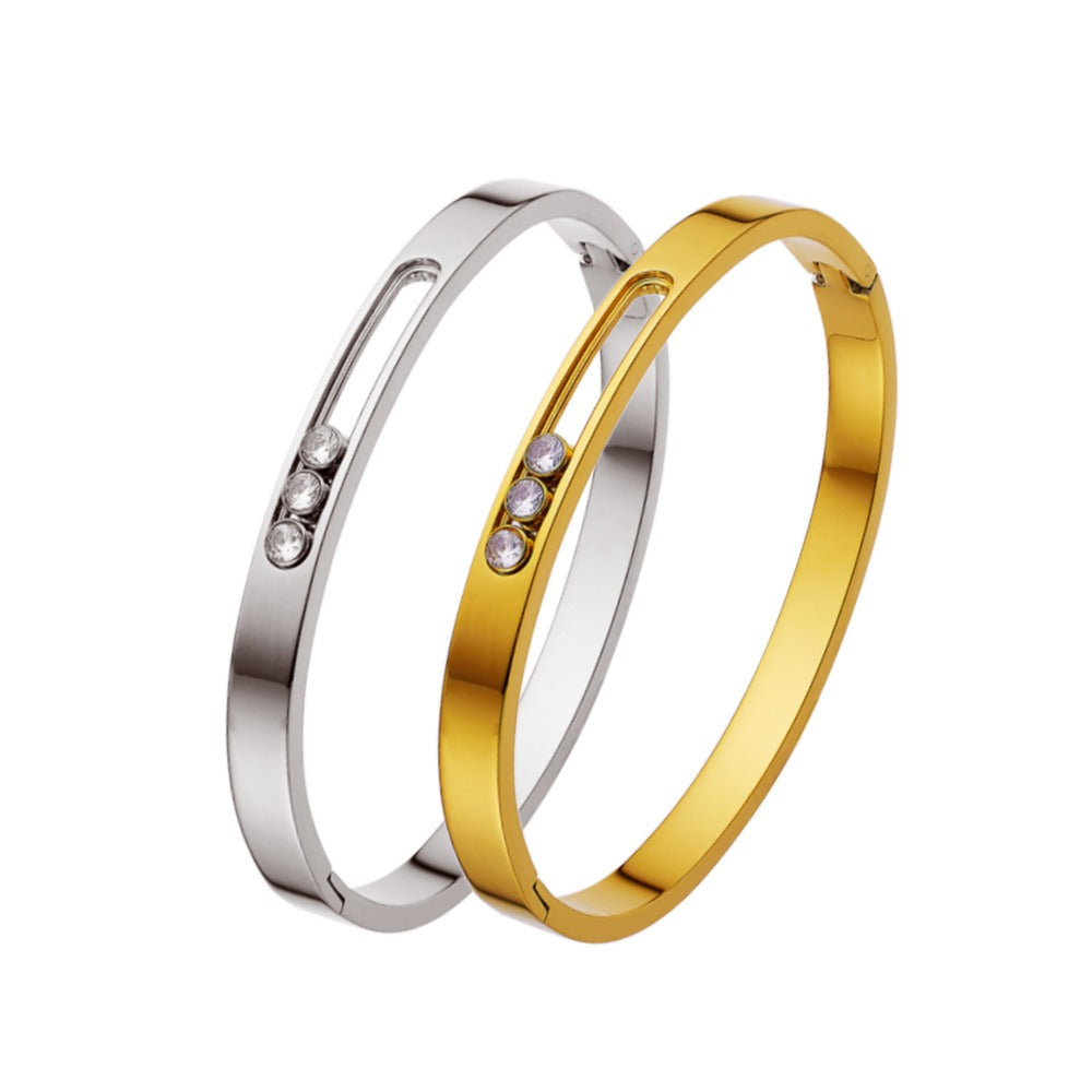 Bracelet zircon polyvalent, acier inoxydable