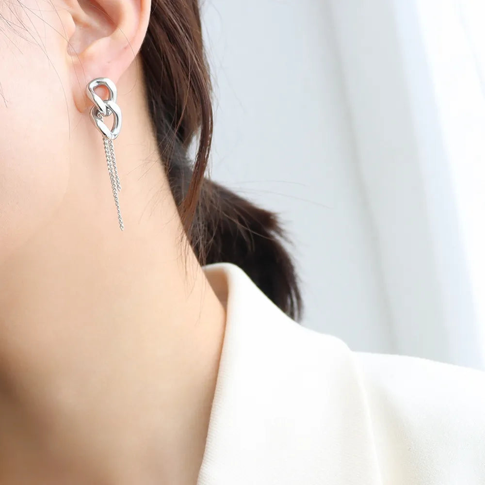 Boucles d'oreilles chaîne, acier titane