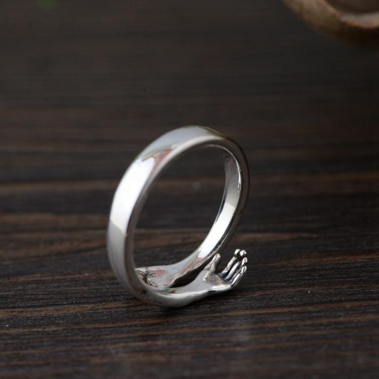Bague de couple ajustable, argent