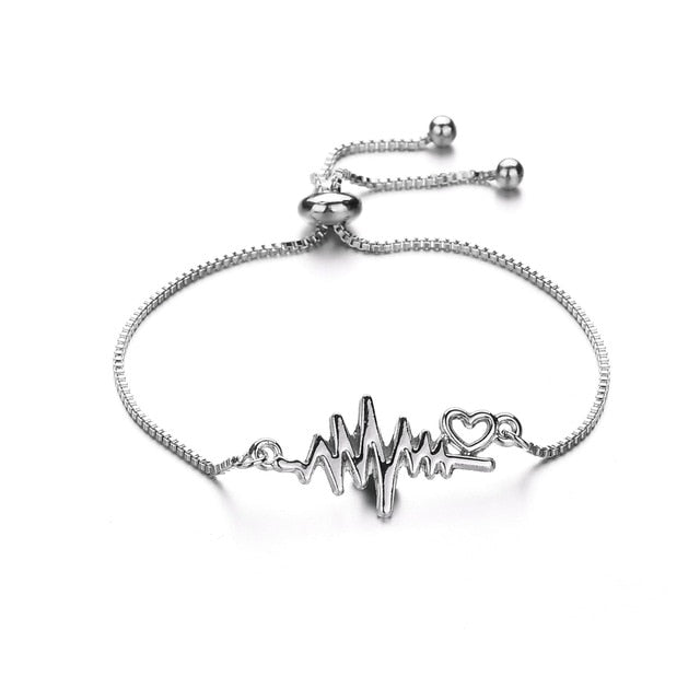 Bracelet infini cristal ajustable, argenté