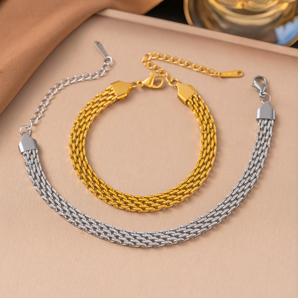 Bracelet tressé, acier titane