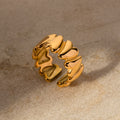Bague cœur simple, acier inoxydable