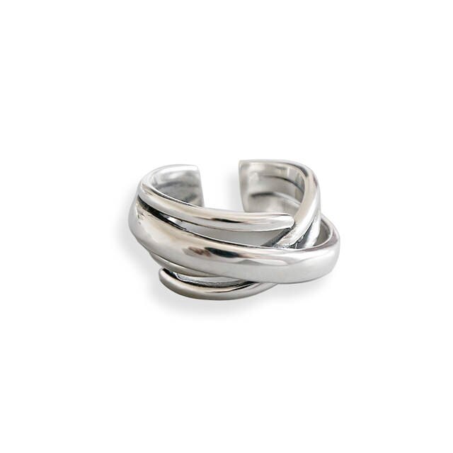 Bague statement géométrique ajustable, style antique