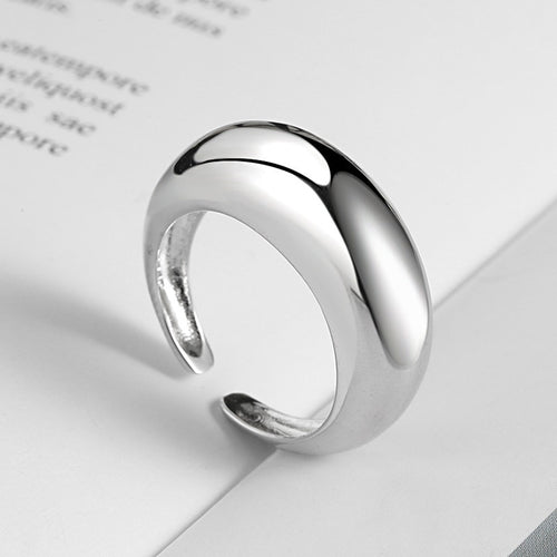 Bague ouverte arc géométrique, argent