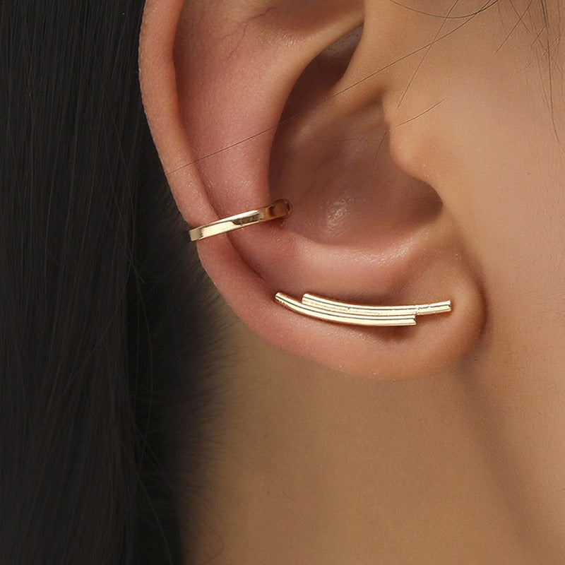Bijou d'oreille clip feuille dorée, sans perçage