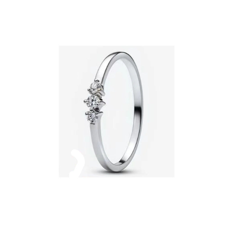 Bague nœud étoilé pavé, argent 925