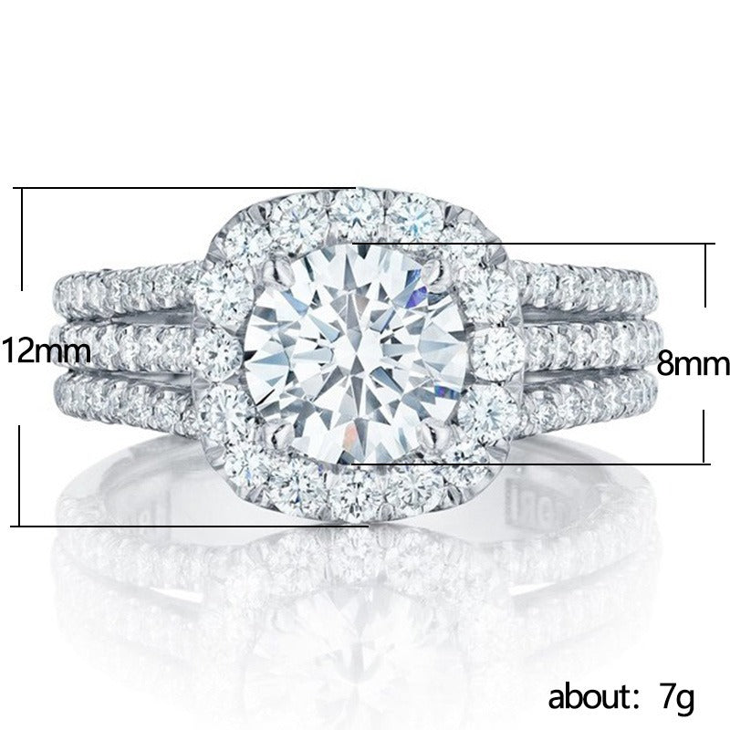 Bague de mariage sertie de zircons, cuivre