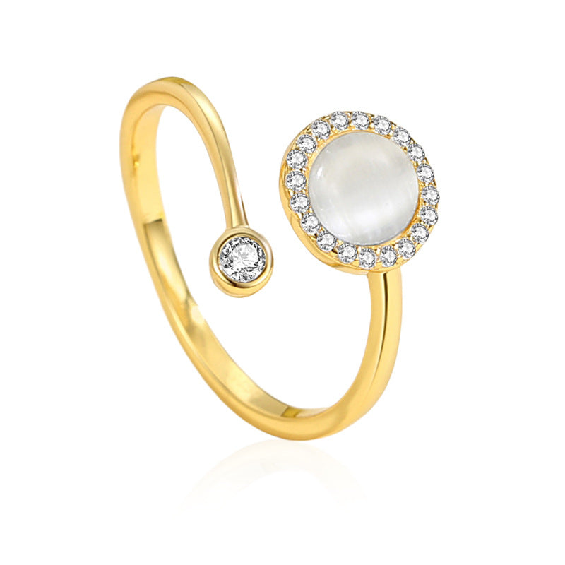 Bague ronde géométrique élégante