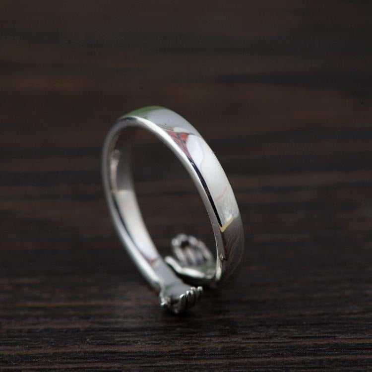 Bague de couple ajustable, argent