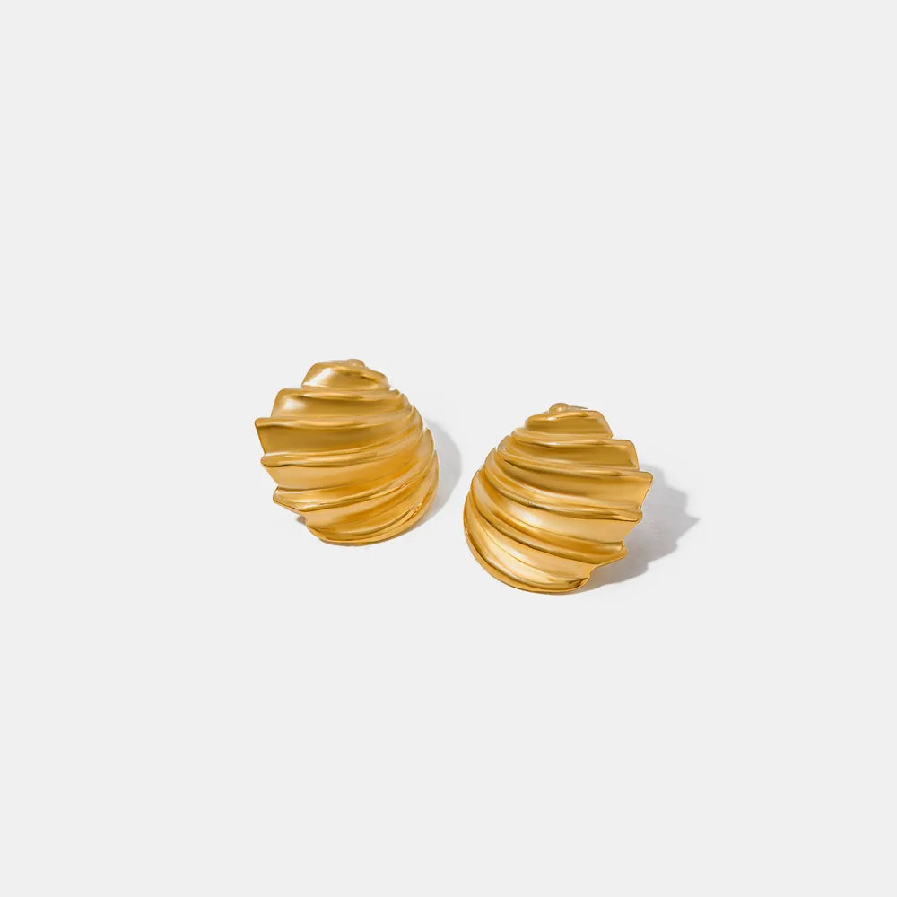 Puces d'oreilles coquillage, acier inoxydable