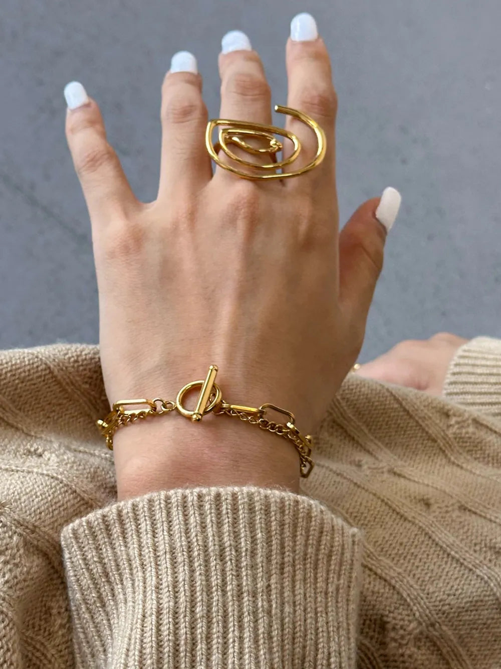 Bracelet chaîne fine, plaqué or 18 carats, acier inoxydable