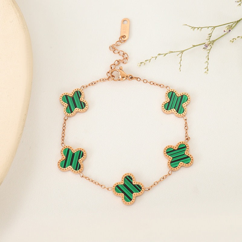 Bracelet trèfle porte-bonheur