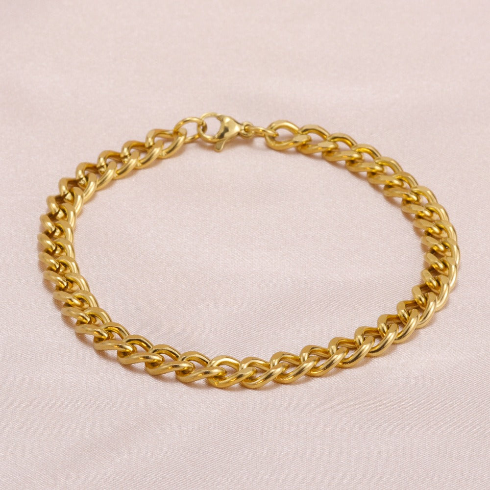 Collier chaîne cubaine épaisse, plaqué or
