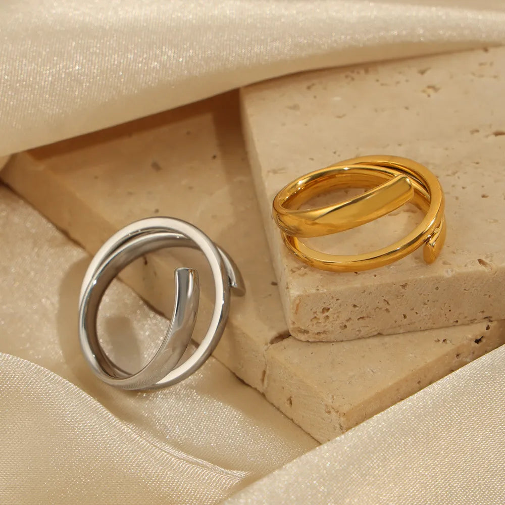 Bague enveloppante multi-rangs, acier titane