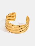 Bague ouverte, plaquée or 18 carats, acier inoxydable
