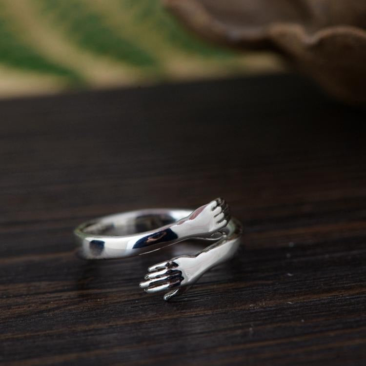 Bague de couple ajustable, argent