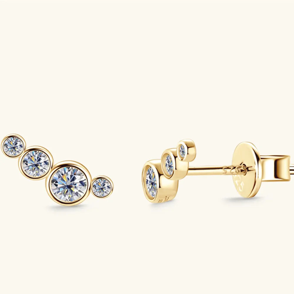 Puces d'oreilles moissanite, argent 925