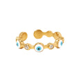Bague ouverte œil protecteur, plaquée or 18 carats, acier titane