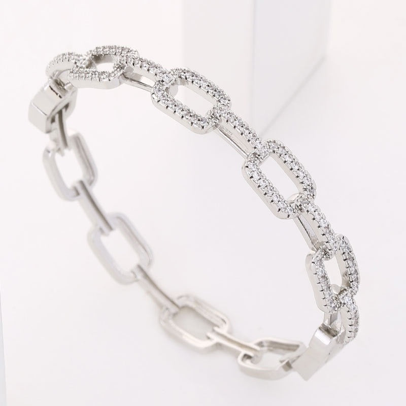 Bracelet chaîne plaqué platine, cuivre