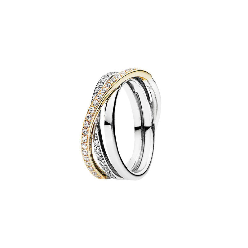 Bague nœud étoilé pavé, argent 925