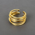 Bague de mariage multi-rangs enroulée, argent