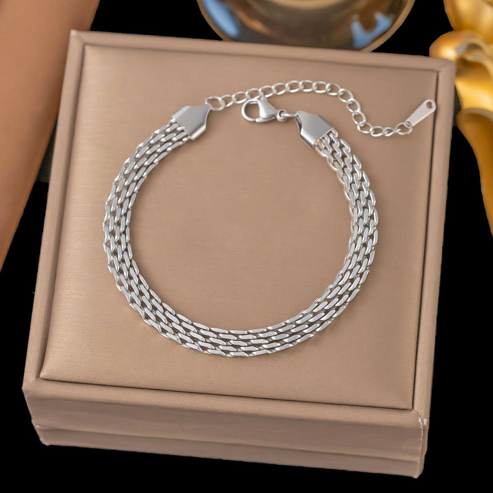 Bracelet tressé, acier titane