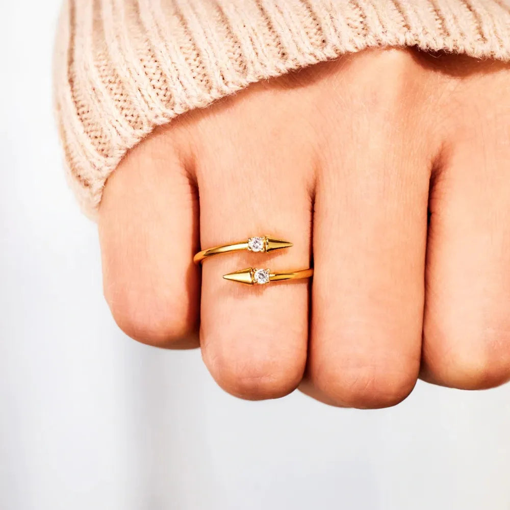 Bague croisée zircon, argent 925