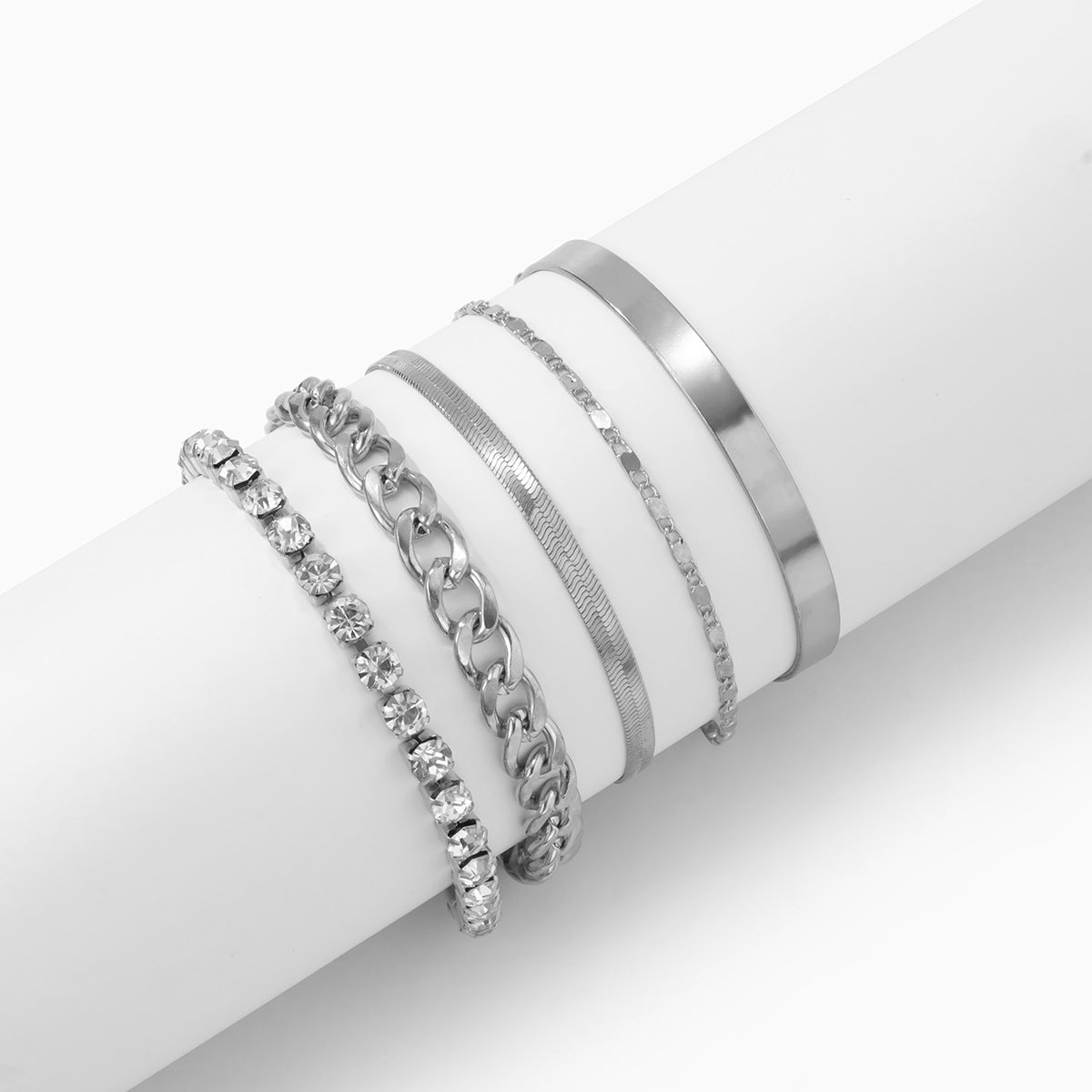 Bracelet géométrique multi-éléments, cristaux