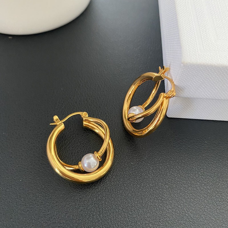 Boucles d'oreilles rétro géométriques irrégulières, style européen