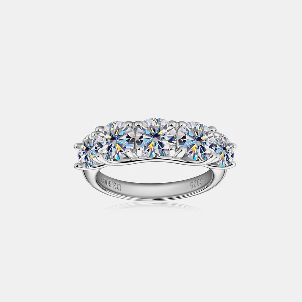 Bague moissanite 3,6 carats, argent 925