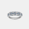 Bague moissanite 3,6 carats, argent 925