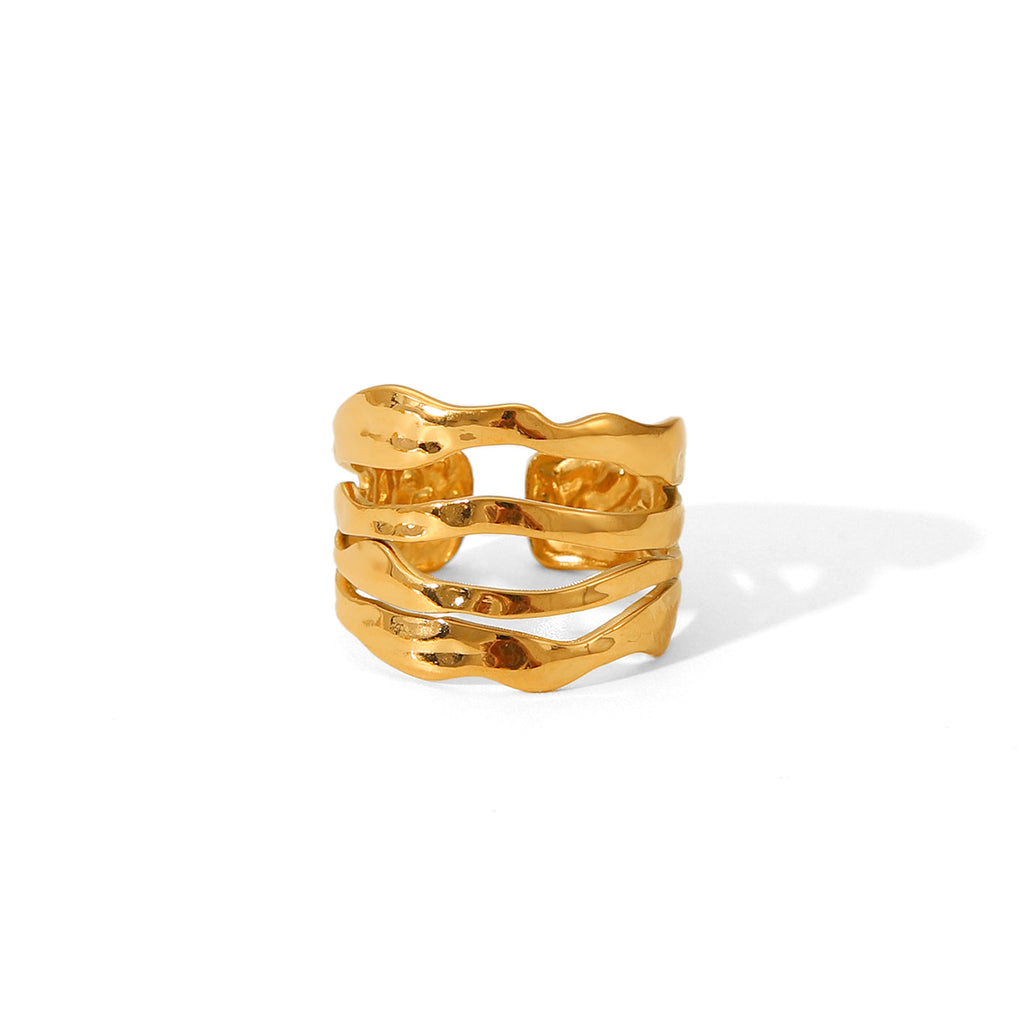 Bague ligne irrégulière, acier inoxydable